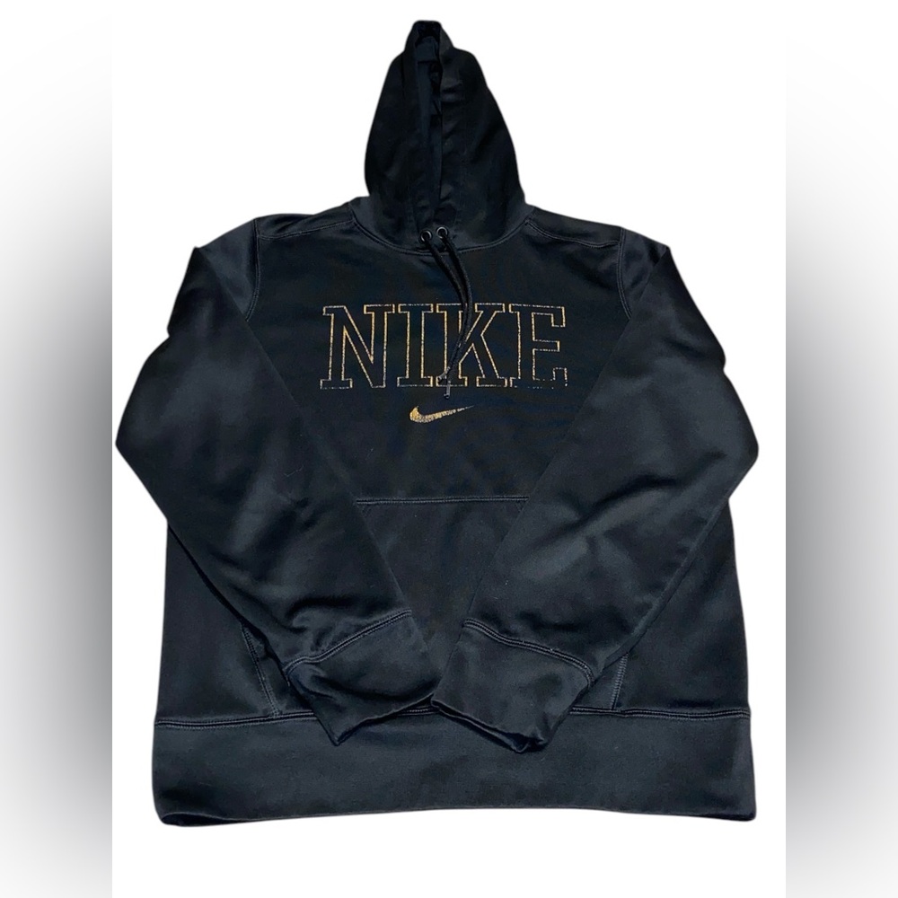 Nike Black with Gold lettering Hoodie Sweatshirt Athletic Style - Picture 1 of 6